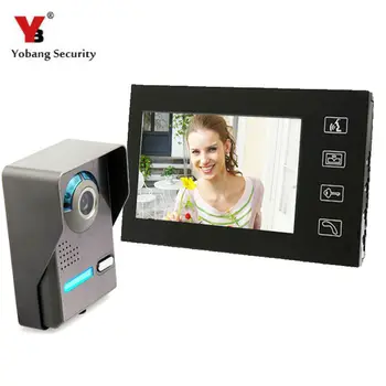 

Yobang Security 7 Inch Touch Keypad Video Door Phone Doorbell Intercom Waterproof Rain Cover video door phone for apartment