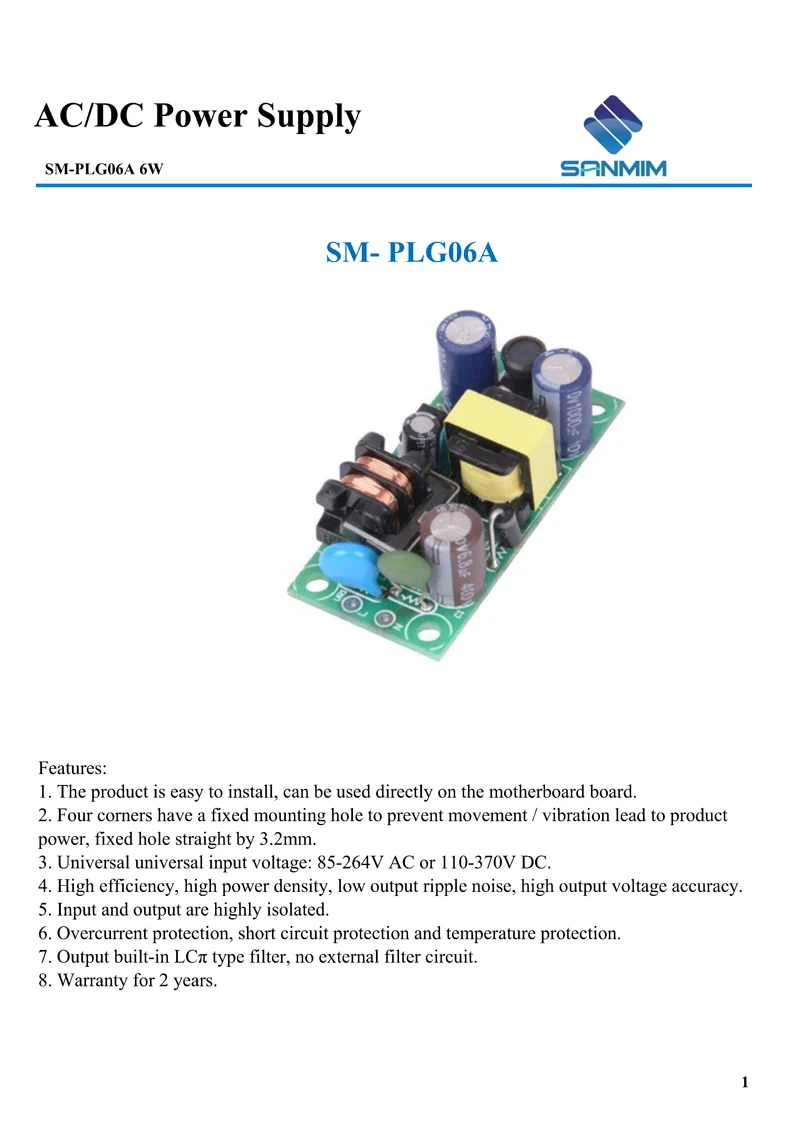 AC DC 220 В до 3 5 в 9 12 15 24 4 Вт 6 Изолированная плата модуля источника питания PLG06A X7756|switch