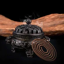 Ладан горелка китайский даргон узор ладан горелка сплав бронза ладан держатель металл ремесло ручной работы курильница офис Домашний декор