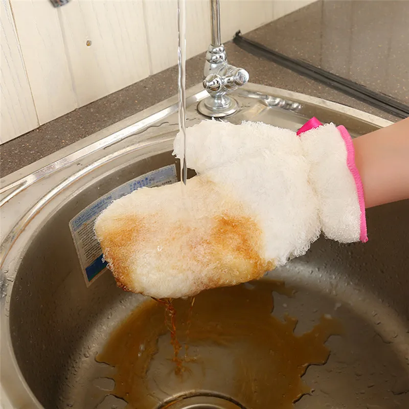 

Bamboo Fiber Dishwashing Gloves Waterproof Non-slip Kitchen Household Dish Cleaning Washing Gloves Cleaning Tools