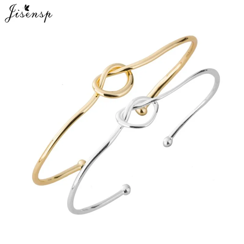 Jisensp Bijoux 2020 Милые Браслеты с узлом открытый металлический браслет подвеской в