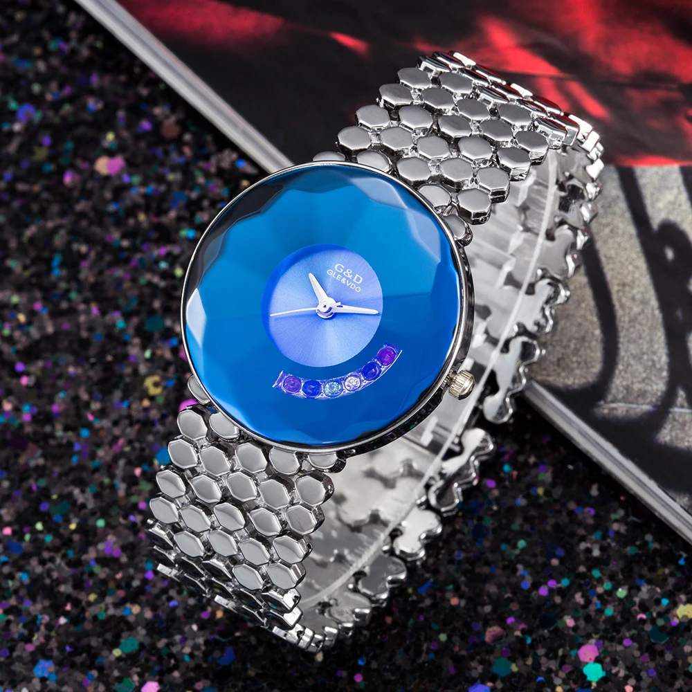 Luxury GLE&VDO Women Jewelry Bracelet Wristwatch Quartz Watch Ladies