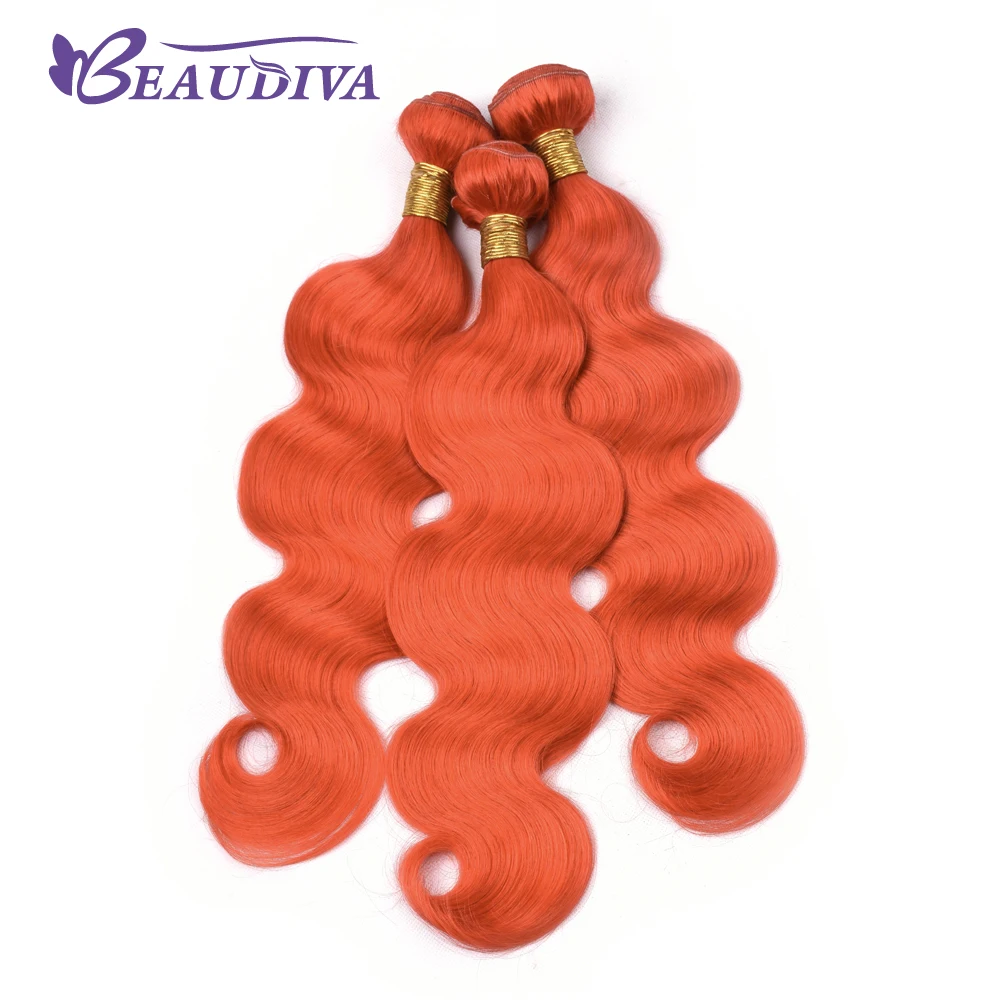 Hot Discount Beau Diva Brazilian Orange Red Body Wave Hair Weave
