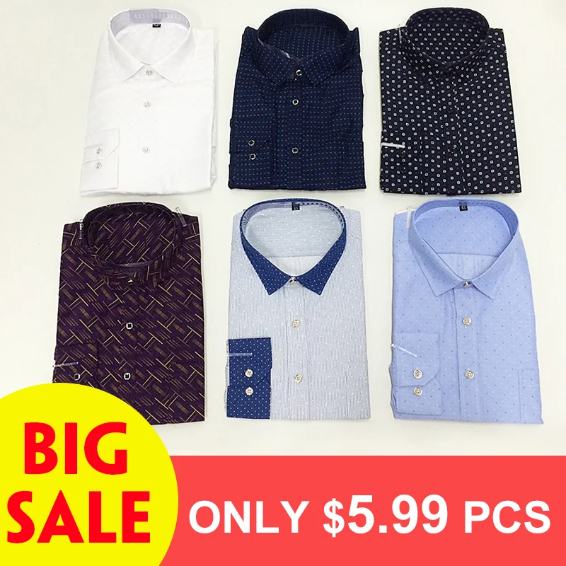

DAVYDAISY New Arrival 100% Polyester Men's Shirt Fashion Men Print Solid Long Sleeved Shirt Male Slim Fit Brand Clothing DS-SALE