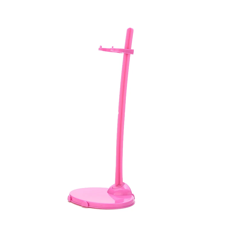 21.5cm Dolls Stand Display Holder For Plastic Hangers Stand Doll Dress Clothes Accessories Pink