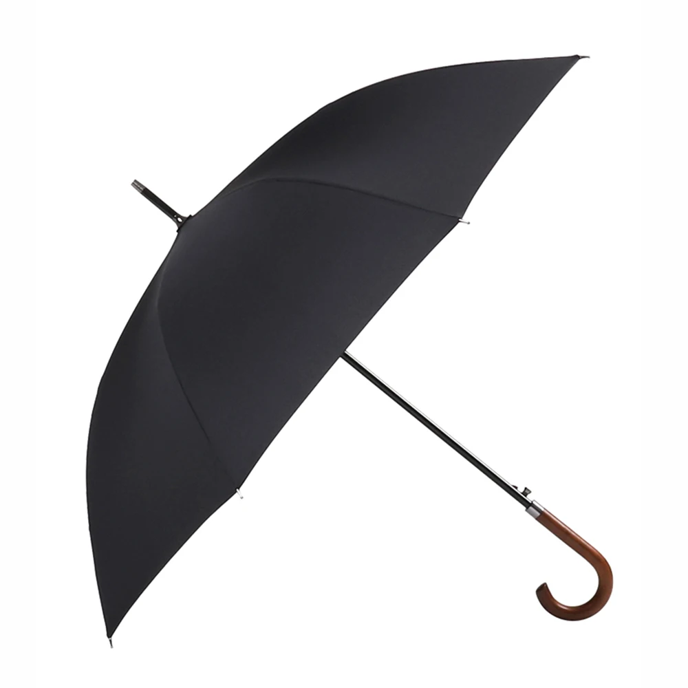 Новое поступление японский бренд длинный зонт 8K ветрозащитная деревянная ручка большие мужские зонты, дождь качество Классический Бизнес Paraguas - Цвет: Black