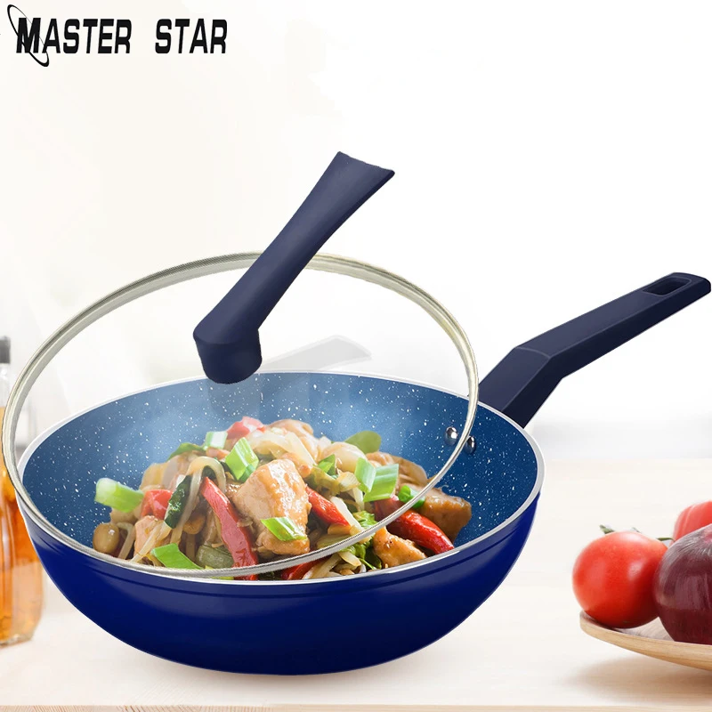 

Master Star 30cm Aluminum Non-stick Woks General Use For Gas And Induction Cooker Kitchen Tools Eggs Steak Pans