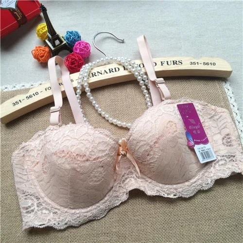 Yenlice women bra thin cotton sexy lace push up bra fashion half cup  underwear small bra