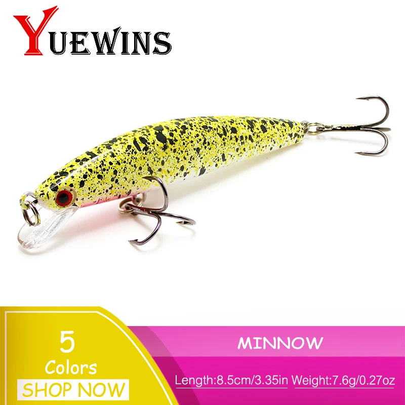 

YUEWINS Minnow Fishing Lure Artificial 8.5cm 7.6g Available Wobbler Floating Hard Bait Swimbait Crankbait pesca Fishing TP216