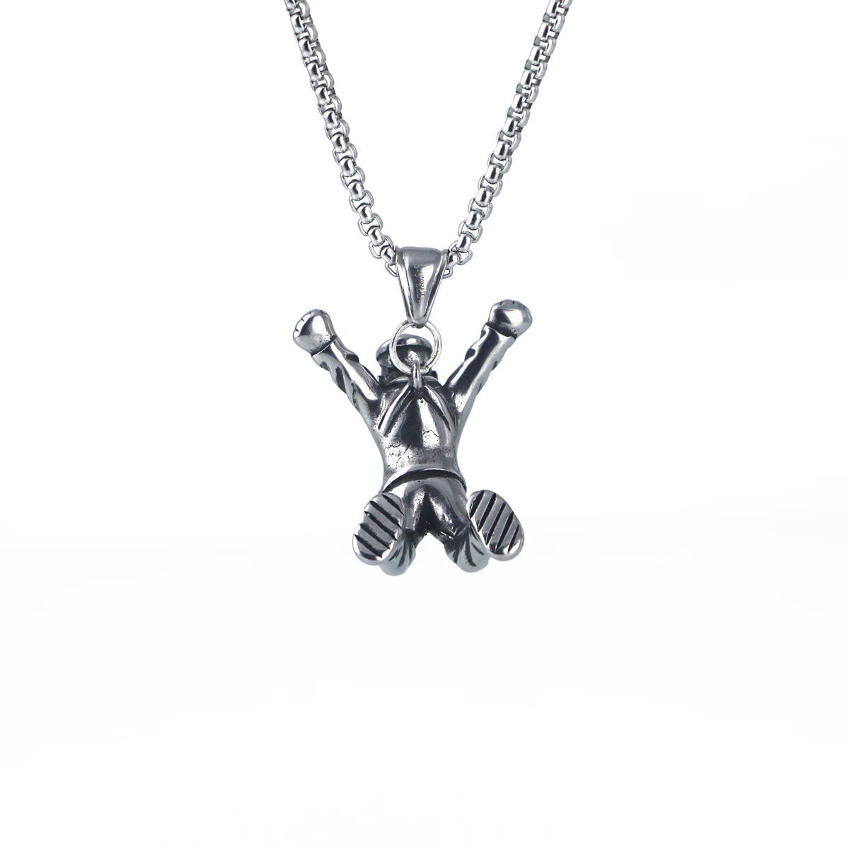 Amgj нержавеющая сталь спортивные фитнес-ожерелья для мужчин панк-рок Скайдайвинг кулон ожерелье вечерние хип-хоп ювелирные изделия