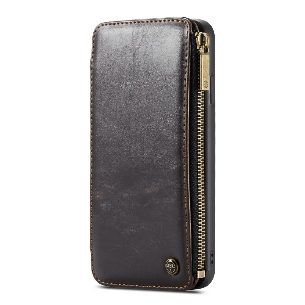Multifunction Phone Bags for iPhone XS Max Case Retro PU Leather Cases Zipper Wallet Card Pocket TPU Back Cover for iPhone XR XS