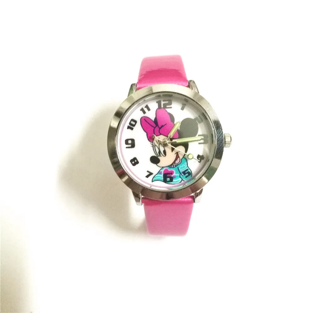 Новые повседневные детские резиновые ручные часы для девочек подарок часы Стильная футболка с изображением персонажей видеоигр в стиле Минни Маус для маленькой девочки, школьная Часы montre enfant детские часы Relogio Infantil