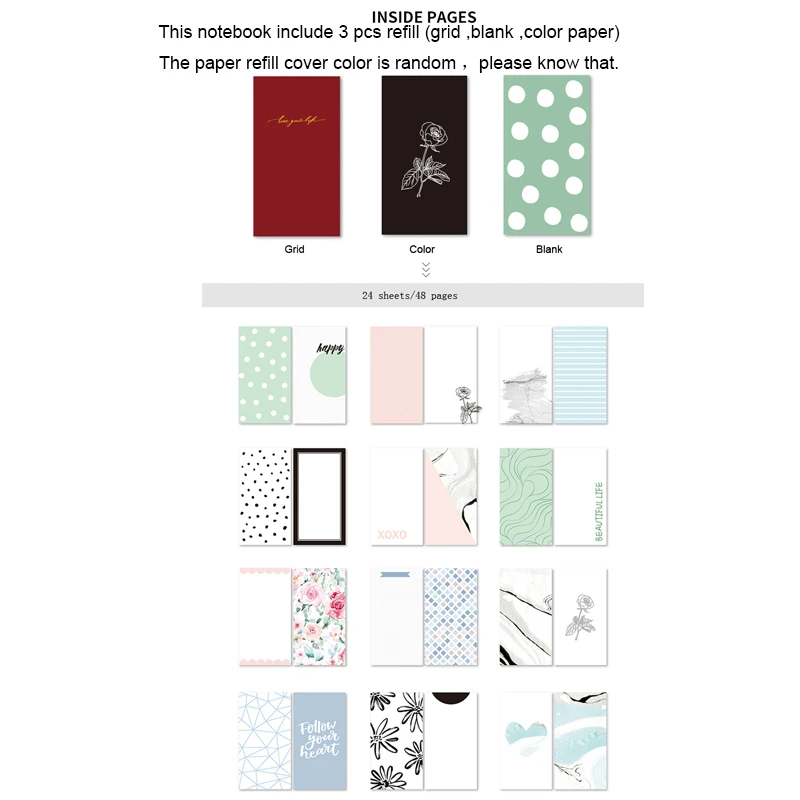 Lovedoki Creative Black& White Dots Travelers Notebook Bullet Journals Planner Diary Book School And Office Supplies Stationery