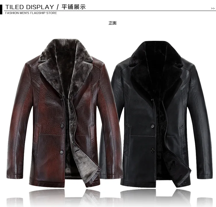 Мужские кожаные куртки, Новое поступление, зимние брендовые плюс бархатные толстые теплые мотоциклетные деловые повседневные мужские кожаные куртки, пальто