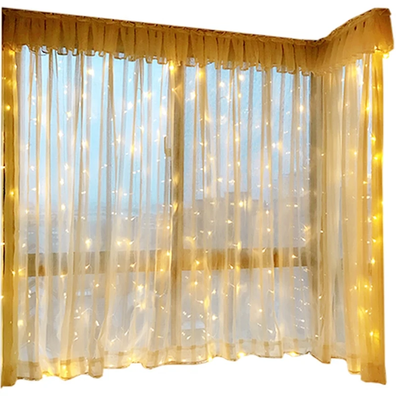 3M*3M 304LED Linkable Curtain String Fairy Lights Indoor Outdoor Christmas Garland For Party Wedding Garden Holiday Decoration