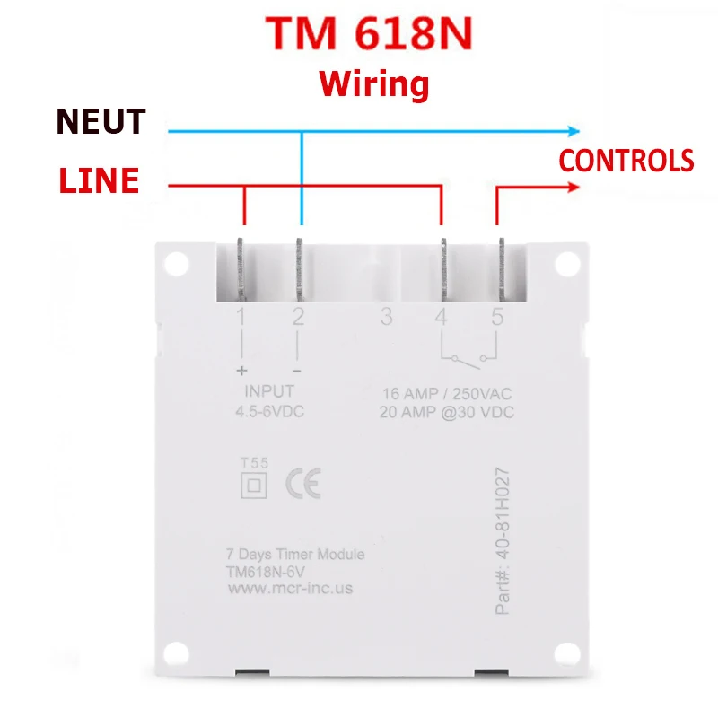 TM618N-6V 6V DC 타이머 스위치 7 일 프로그래밍 가능 12/24h 형식 시계 디스플레이 LCD 1.6 인치 충전 배터리