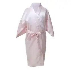 Детский халат, сатиновое детское летнее кимоно, банный халат подружки невесты, платье для девочек, шелковая Детская Пижама-халат