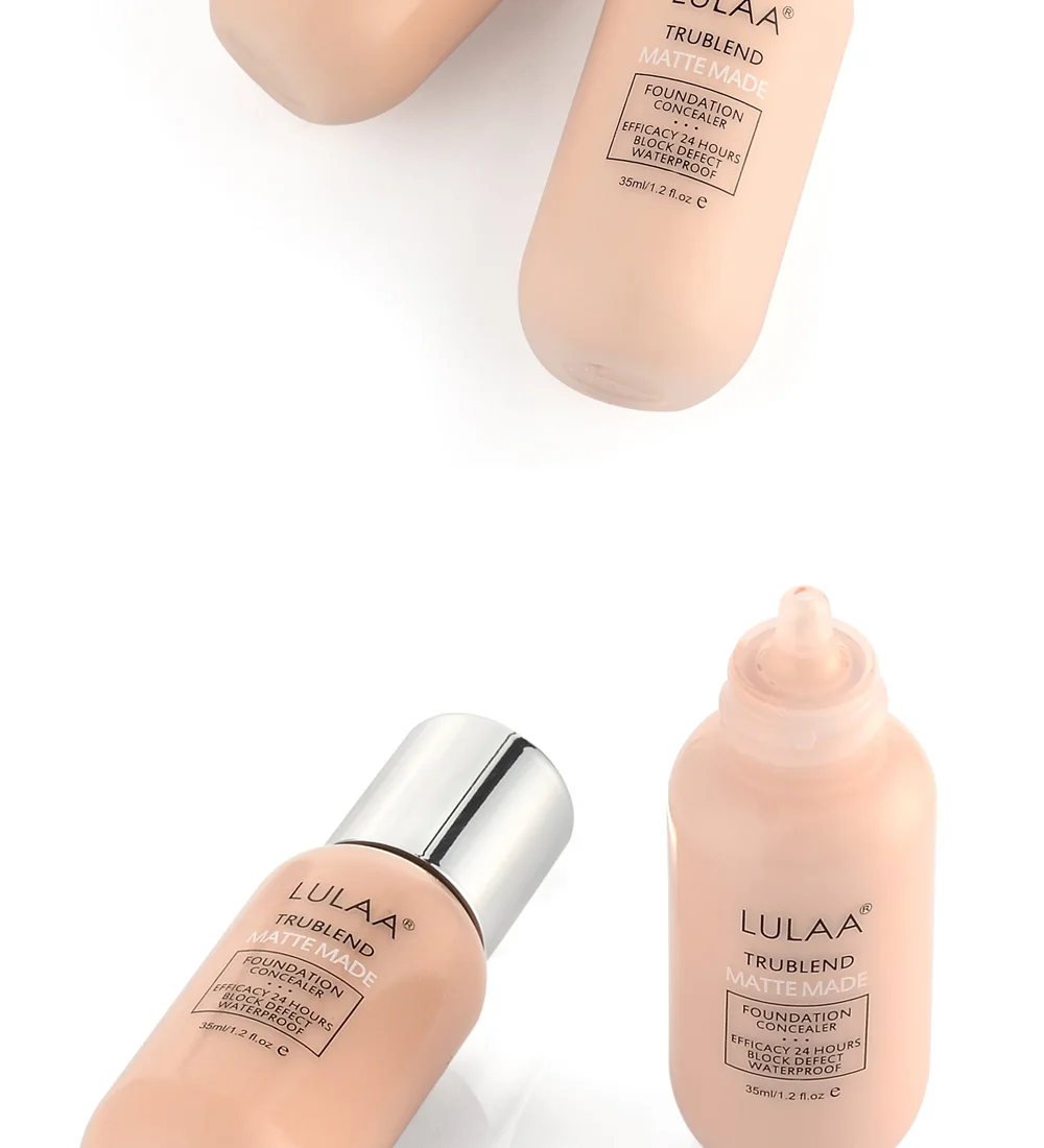 LULAA Age Back Foundation Base Makeup Age Rewind Matte Liquid Foundation Full Coverage Concealer Waterproof Matte Foundation