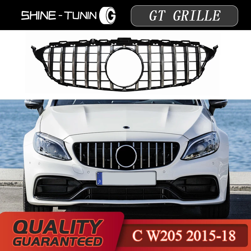 Suitable for New C class W205 GT R GTR grill c180 c200 c300 2015-18 sports edition without emblem | Автомобили и мотоциклы
