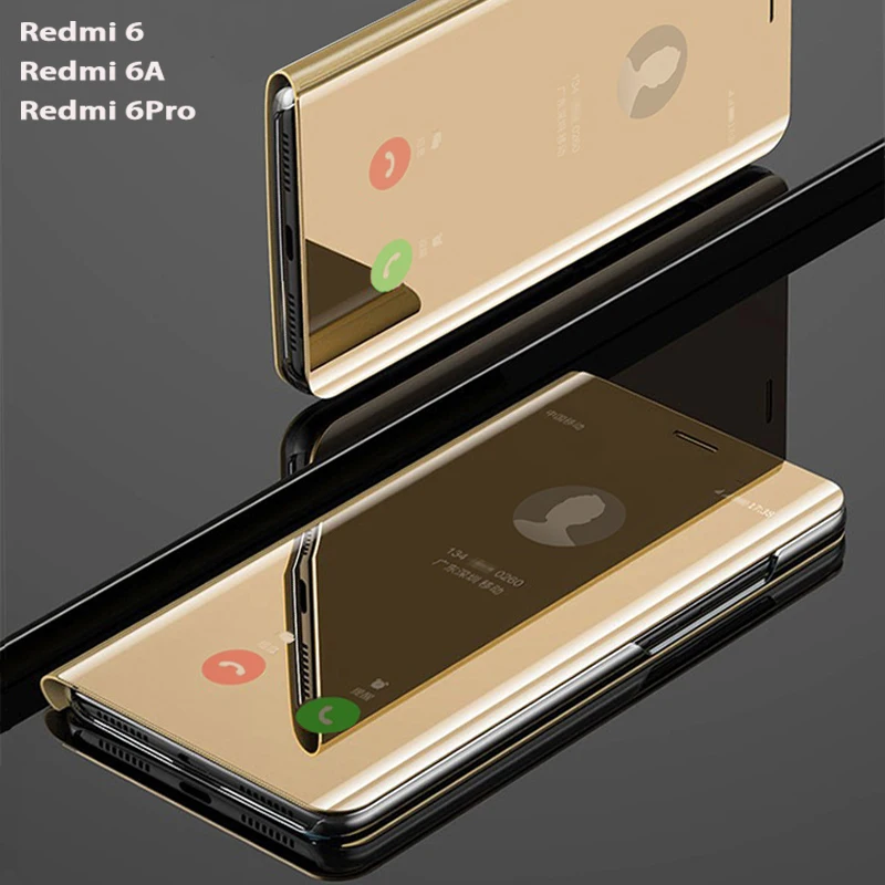 YonLinTan флип умный зеркальный чехол для телефона Xiaomi Redmi 6 Pro Redmi6 A 6A 6Pro кожаные