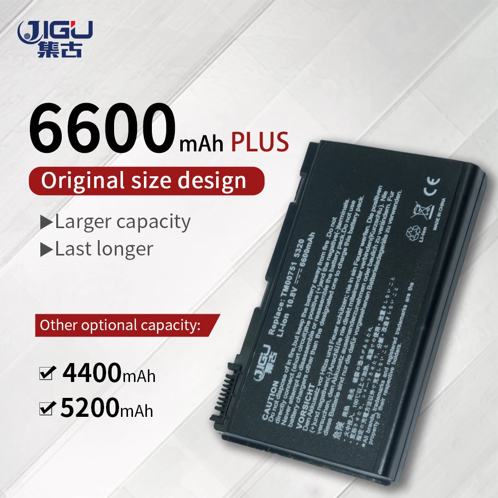 JIGU New 6 Cell Laptop Battery For Acer Extensa 5630G 7220 7620Z TM00741 TM00751 5210 5220 5230 5420 5420G 5610 5620 5620Z 5630 |
