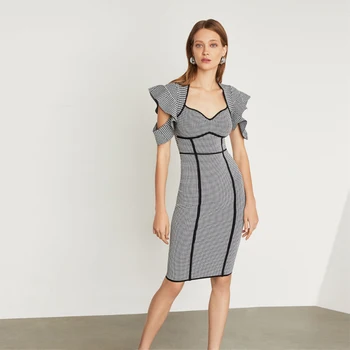 

New Fashion Luxury Elegant Royal Women Dress Celebrity Cocktail Prom Midi Dresses Outfit Clothing Whoelsale Graceful Vestidos