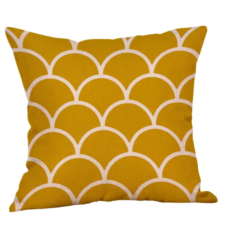 Cojines Housse de Coussin горчичный чехол для подушки, желтый геометрический Осенняя Подушка, декоративный чехол Cojin Kussenhoes - Цвет: B