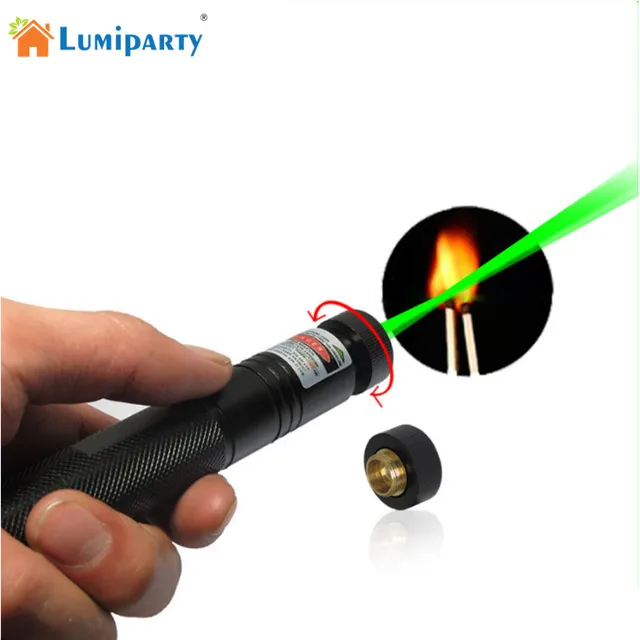 lumiparty 1pcs green laser pointer high power strong light match