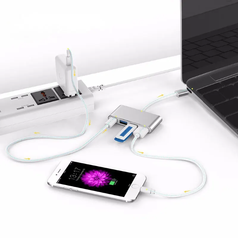 USB адаптер 4 в 1 Thunderbolt 3 3.0 Type C 5 Гбит/с|Адаптеры Type-C| |