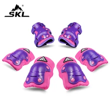 SKL 6PCS/Set Sport Safety Knee Elbow Pad Wrist Guard With Adjustable Elastic Belt for Child Outdoor Skateboard Biking Roller 