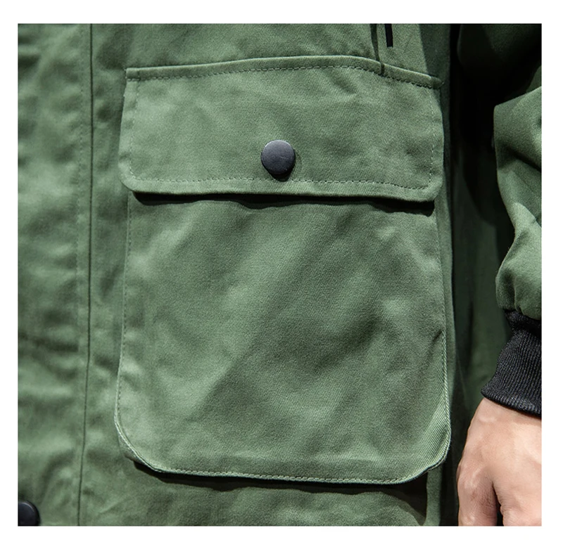 Army Green Trench Coat Men Korean Style Fashion Clothing Male Hooded Trench Coat Jacket Mens  (27)