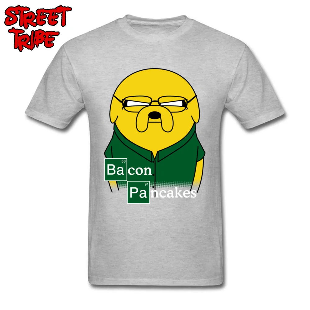 Bacon Pancakes Summer T-Shirt for Men 100% Cotton Fabric April FOOL DAY Tops & Tees Tshirts Short Sleeve Hot Sale Round Neck Bacon Pancakes grey