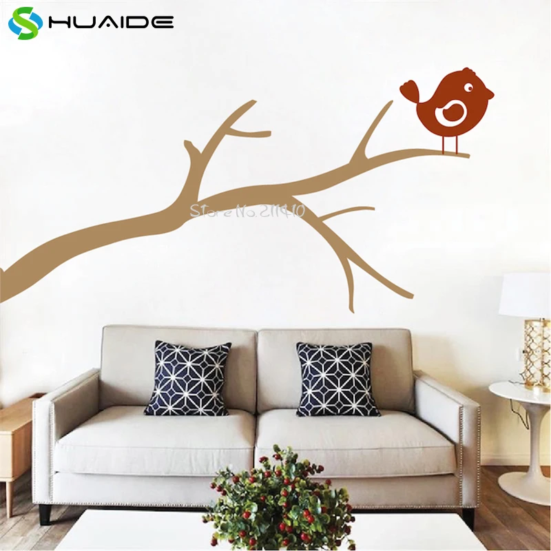Bird on a Branch Wall Decal Cute Birds Tree Wall Stickers Home Decor