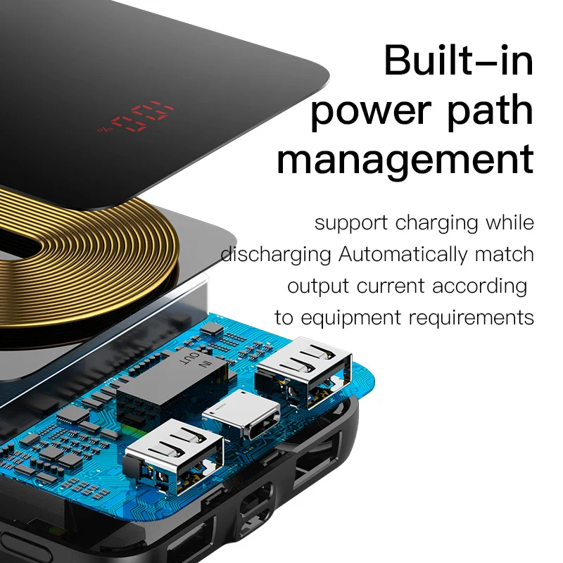 Baseus Tmall Cat Logo 10000mah Qi Wireless Charger Power Bank For iPhone Xiaomi mi Poverbank External Battery Wireless Powerbank