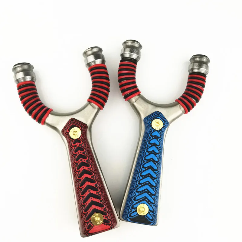 

Slingshot Hunting Catapult Powerful Stainless steel + G10 with Sight Level flat Rubber Band Outdoor Shooting New 2018
