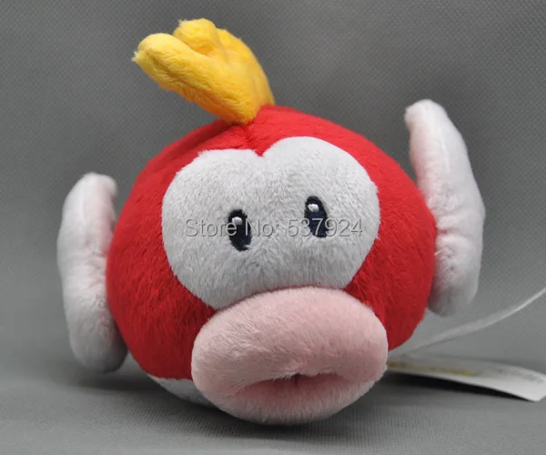 

New Mario 10Pcs Cheep Red Flying Fish 6" 15CM Plush Doll