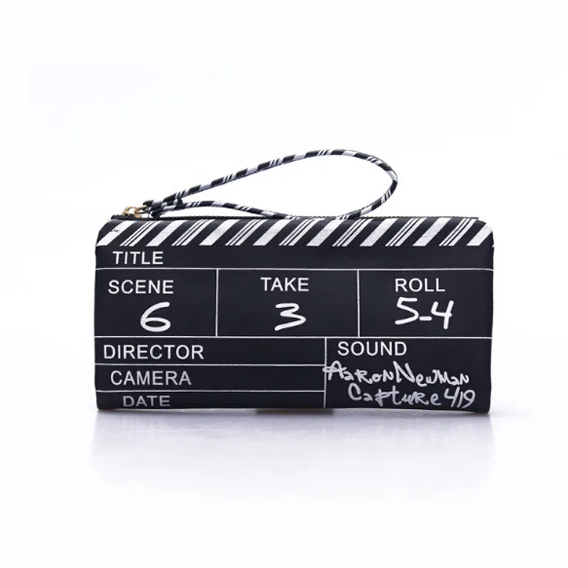 Fashion Film NG Board Handbags Girls Envelope Movie Clapperboard Small Phone Bag PU Leather Women Card Holder Wallets For Women