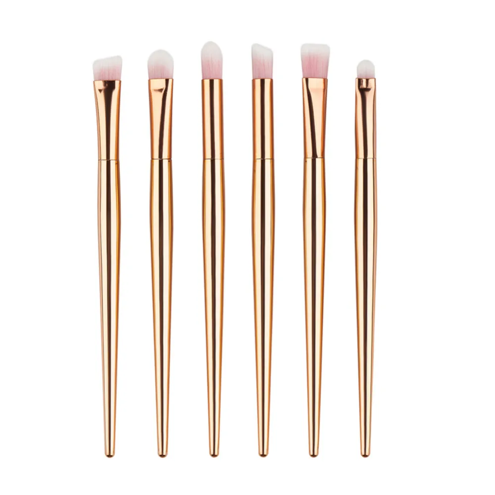 

6pcs/set Eye Makeup Brush Set Rosegold Pro Eyeshadow Eyebrow Eyeliner Brushing Brushes Eyes Lips Makeup Brushes Cosmetic Tools
