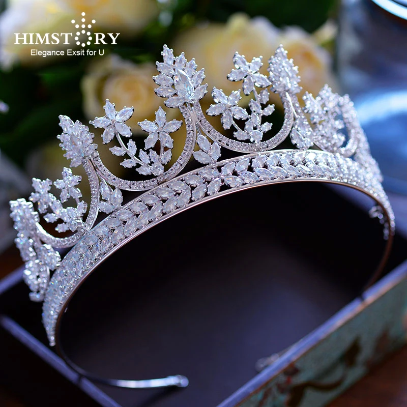 

High-end Royal Queen Big Size Cubic Zircon Tiaras Crowns Luxurious Brides Princess Hairbands Full CZ Wedding Hair Accessories