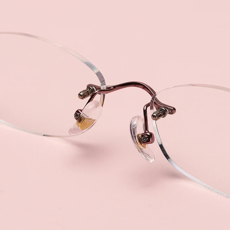 Linse Purple Retro Weitsichtigkeit Asphärische Hochwertige Randlose Brille Pale Rezept Kurzsichtigkeit F130 Brillen Legierung Frauen Optische 4zwnTpnqU