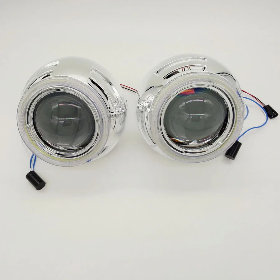 

3.0'' Bi-Xenon HID Headlight Retrofit Projector Lens LHD/RHD use bulb H1 with COB Angel eyes fits for H4 H7 Free Shipping