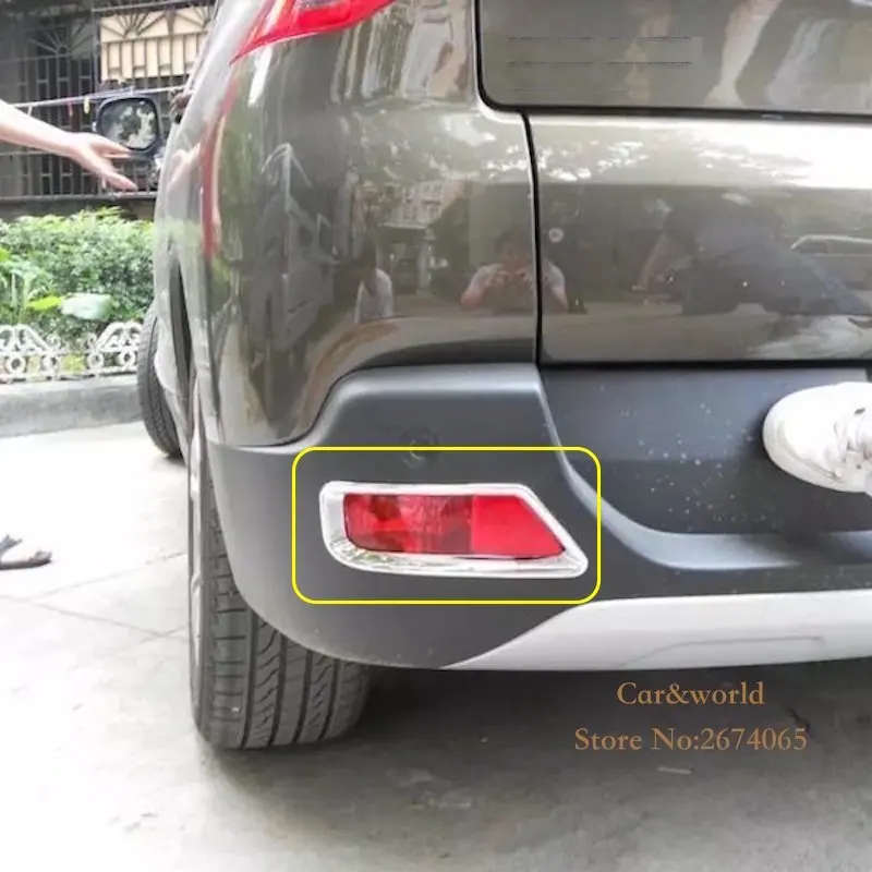 

Car styling ABS Chrome Rear Fog Light Lamp Cover Trims for Peugeot 3008 2014 2015 tail fog light cover trim Rear fog lamp cover