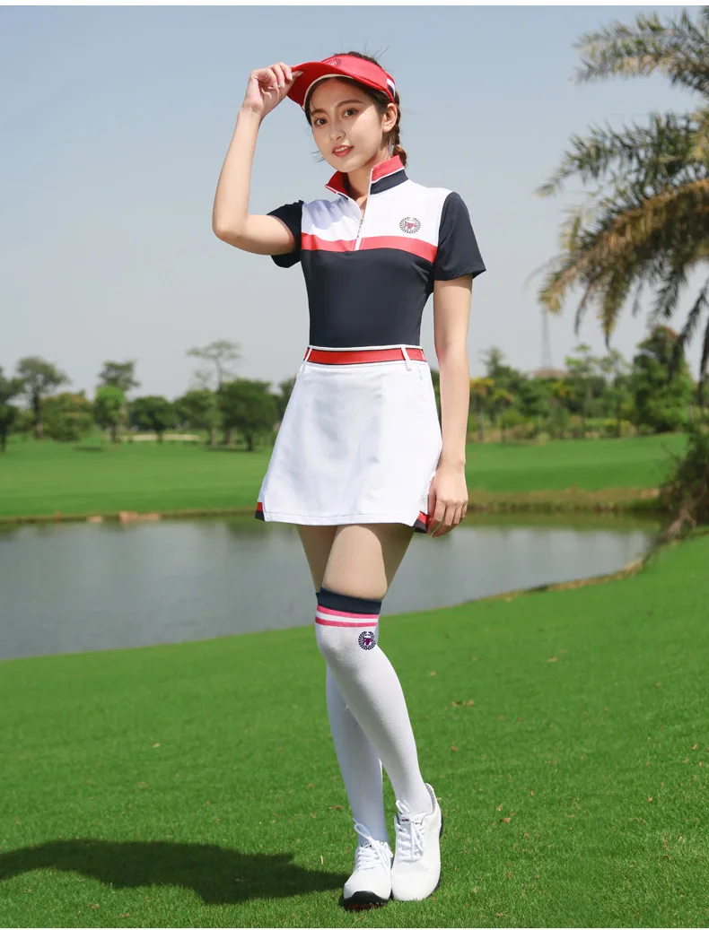 Женский летний комплект одежды для гольфа, женская одежда, быстросохнущая спортивная одежда, комплект юбок, женский спортивный комплект одежды для гольфа/тенниса