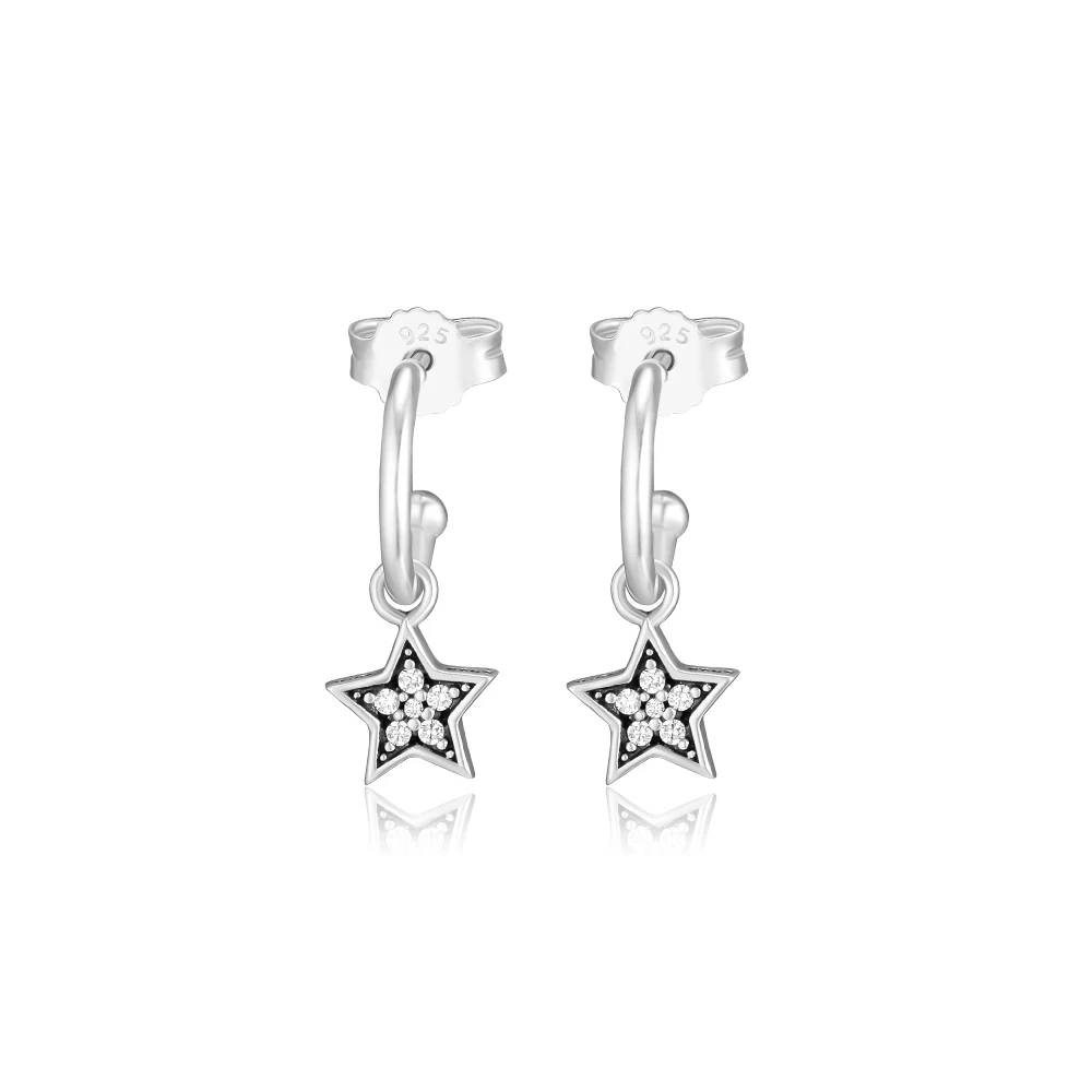 

100% 925 Sterling-Silver-Jewelry Starshine Earring Free Shipping