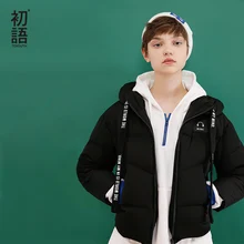 Toyouth Пух пальто Зима Для женщин Повседневное свободные с капюшоном тонкая белая утка короткие Пух куртка пальто