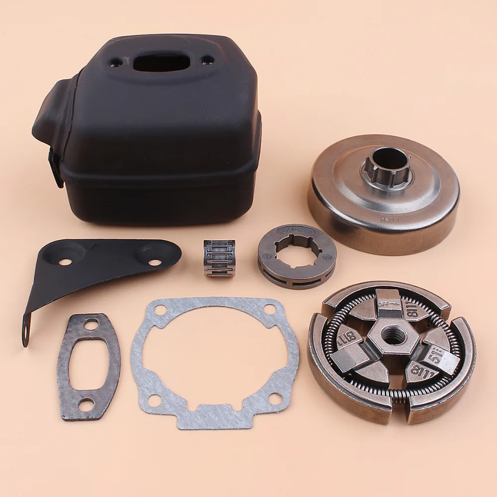 Muffler Exhaust 3/8&quot Clutch Drum Sprocket Rim Gasket Kit Fit HUSQVARNA 51 55 Rancher Gas Chain Saws Spares | Инструменты