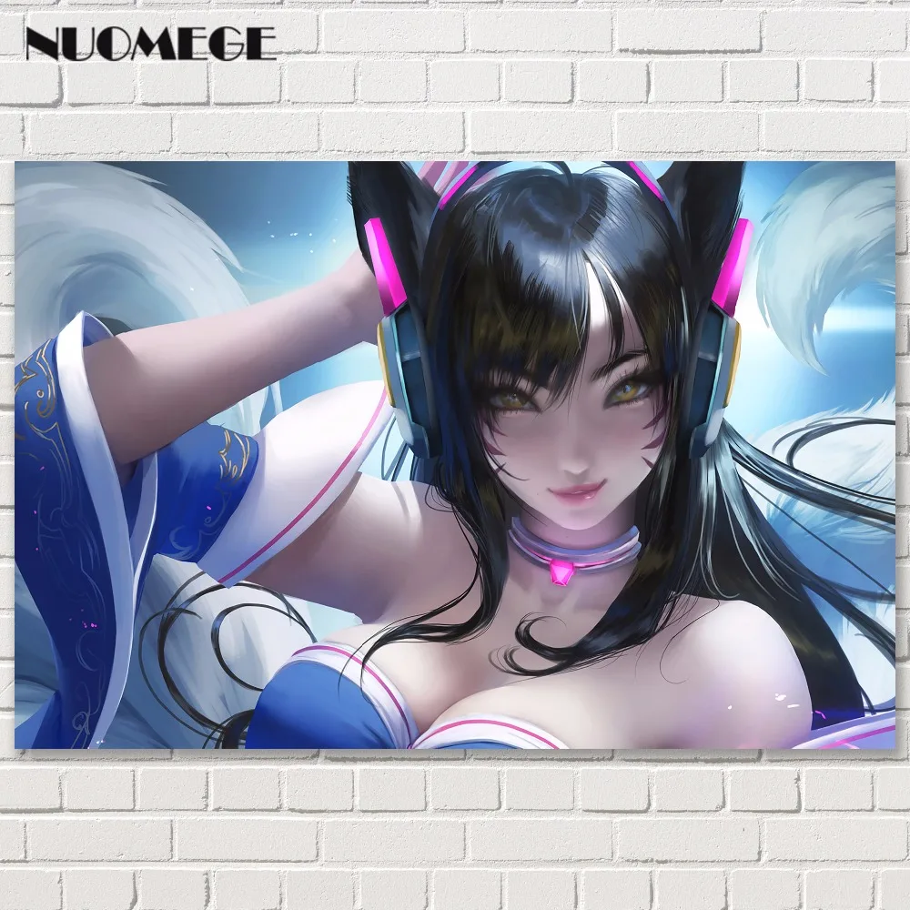 

NUOMEGE Overwatchs d.va Poster for HD Silk posters decoration painting for Bedroom Wall Art Picture Game posters No Frame