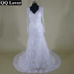 QQ Lover 2019 Vestido De Noiva Sereia сексуальное кружевное свадебное платье See Through Back с длинным рукавом платье русалки De Mariage свадебное платье