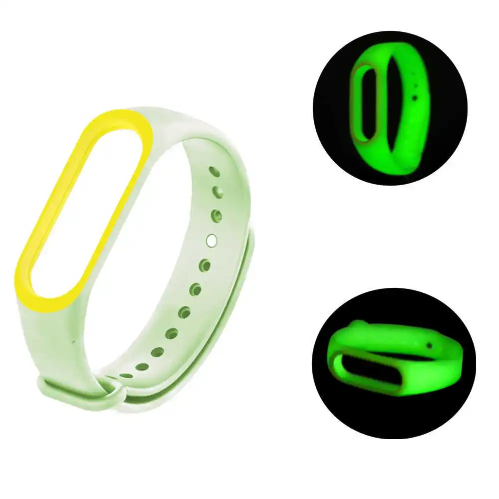 

Fashion Luminous Glowing Silicone Wristband For Xiaomi MI Band 3 4 Strap Replacement For Xiaomi MI Band 4 3 Soft TPU Wrist Band