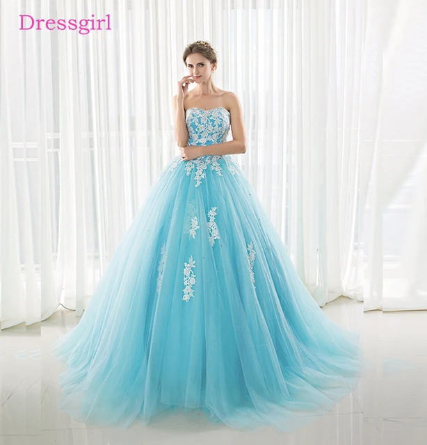 Turquoise Ball Wedding Dress